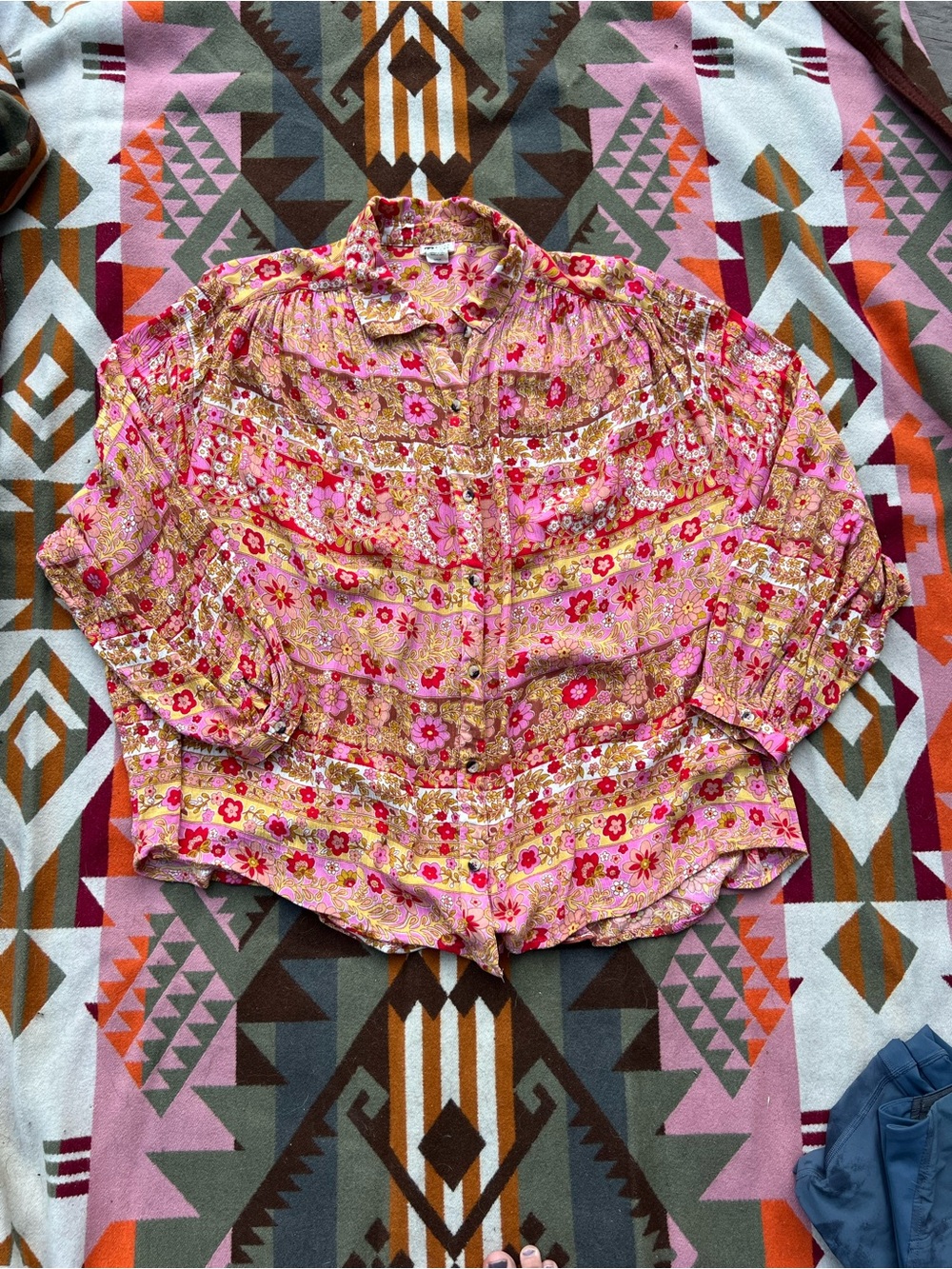 Billabong Day After Day Oversized shirt - Boho pattern - Size Large